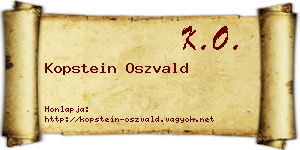 Kopstein Oszvald névjegykártya